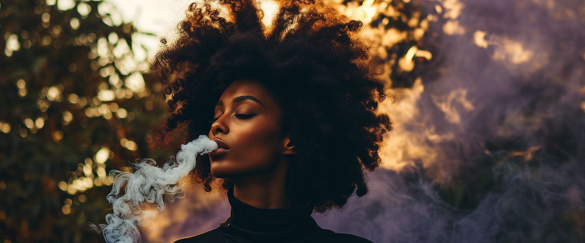 belle femme fumée de vape cbd