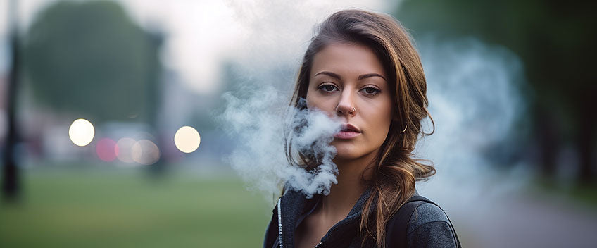 femme fumant vape cbd