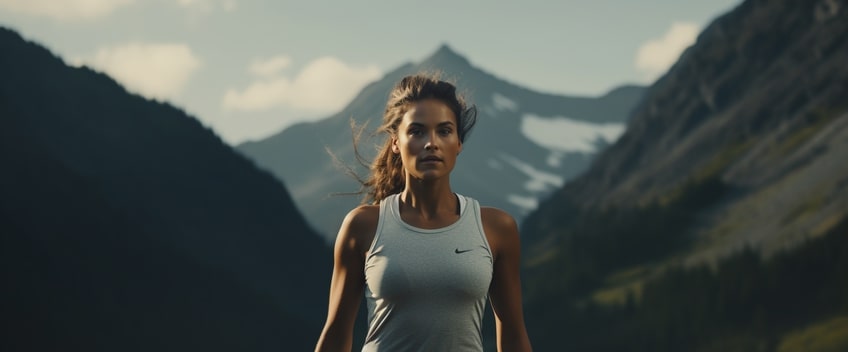 cbd oil woman in mountains