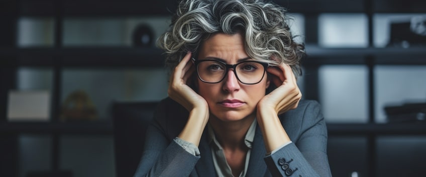 cbd oil woman meditating at office