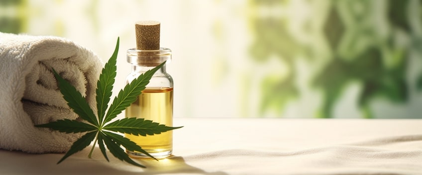 white towel and cbd oil