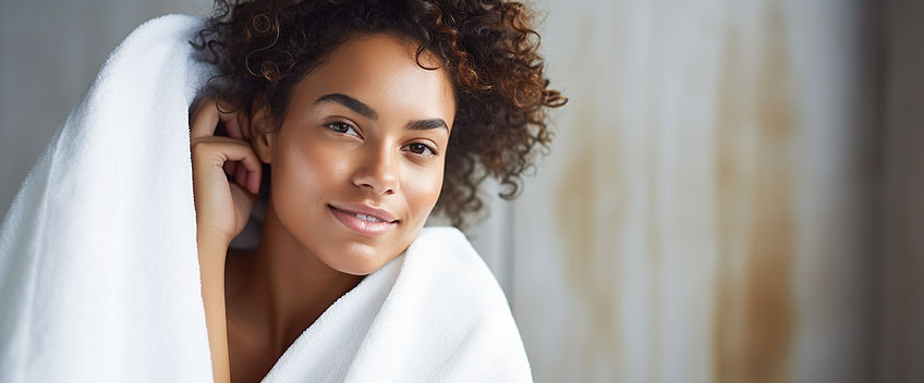 woman smiling cbd cream