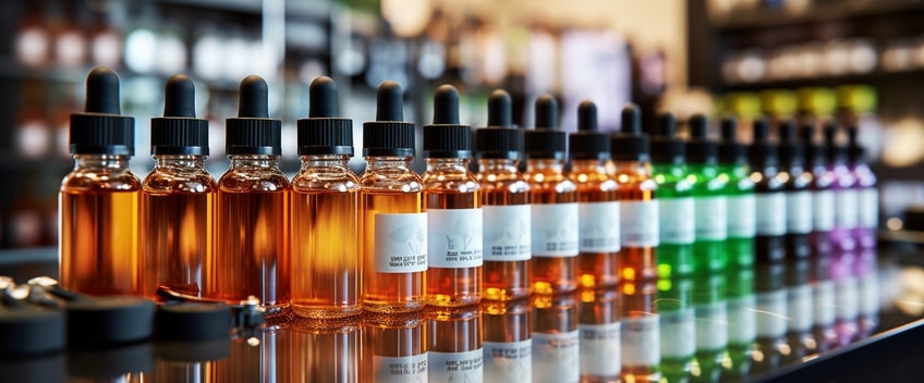 e liquide cbd orange alignés